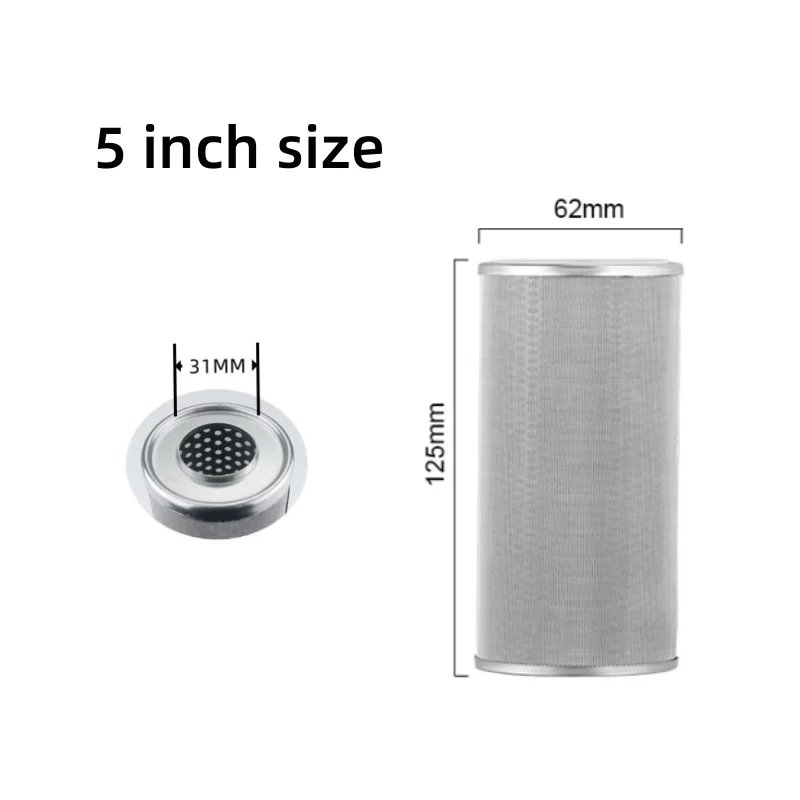 5 Inch Stainless Steel Water Filter Can Be Cleaned And Reused Corrosion Resistant High Temperature Resistant 5 Microns And More