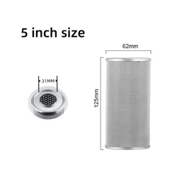 5 Inch Stainless Steel Water Filter Can Be Cleaned And Reused Corrosion Resistant High Temperature Resistant 5 Microns And More