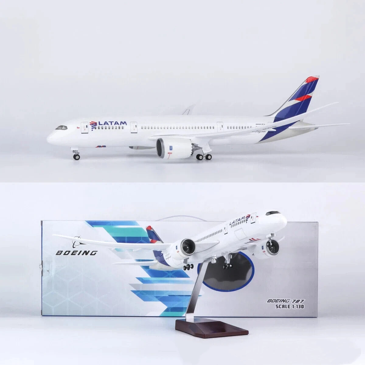 43cm Collectible Aircraft Chile LATAM B787 Diecast Resin Airplane Model Kit with Stand For Aviation Enthusiast Gift or Plane Toy