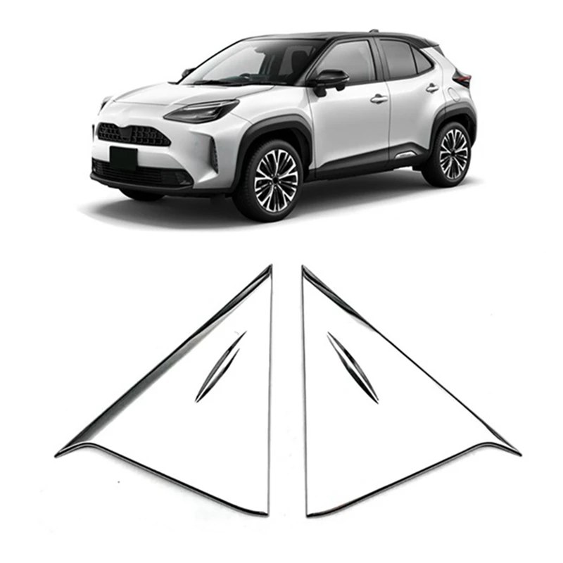 Car Rear Window Spoiler Triangle Cover Trim Chrome Rear Window Spoiler Triangle Cover Trim For Toyota Yaris Cross 2020 2021