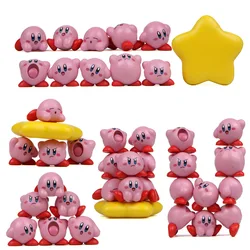 11 Pcs/Set Mini Kirby Action Figures Kids Toys Anime Kawaii Stackable Collection PVC Model Cute Christmas Gifts for Children