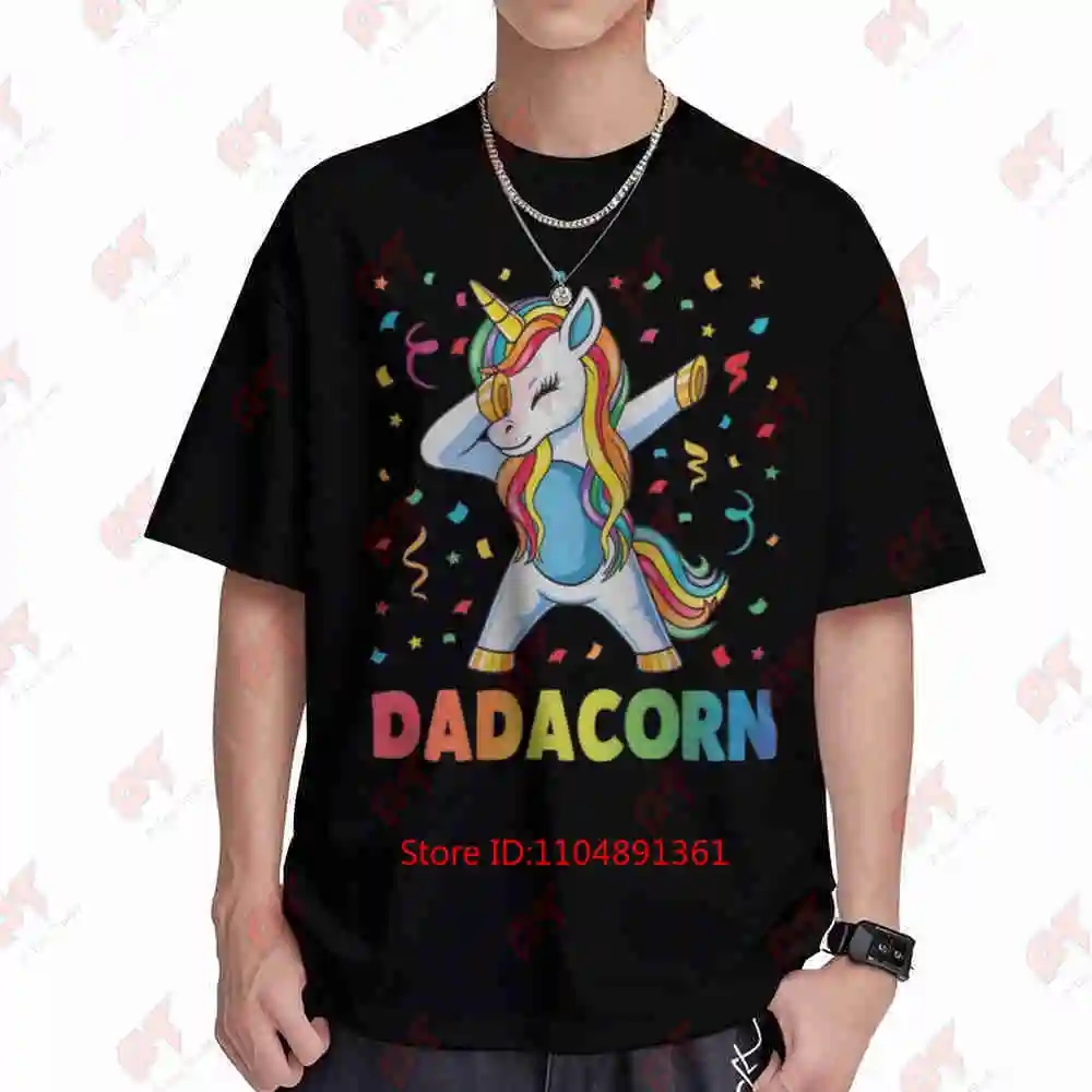 Dadacorn Unicorn Father'S Day Short Sleeve Tee 100% Cotton T-Shirt