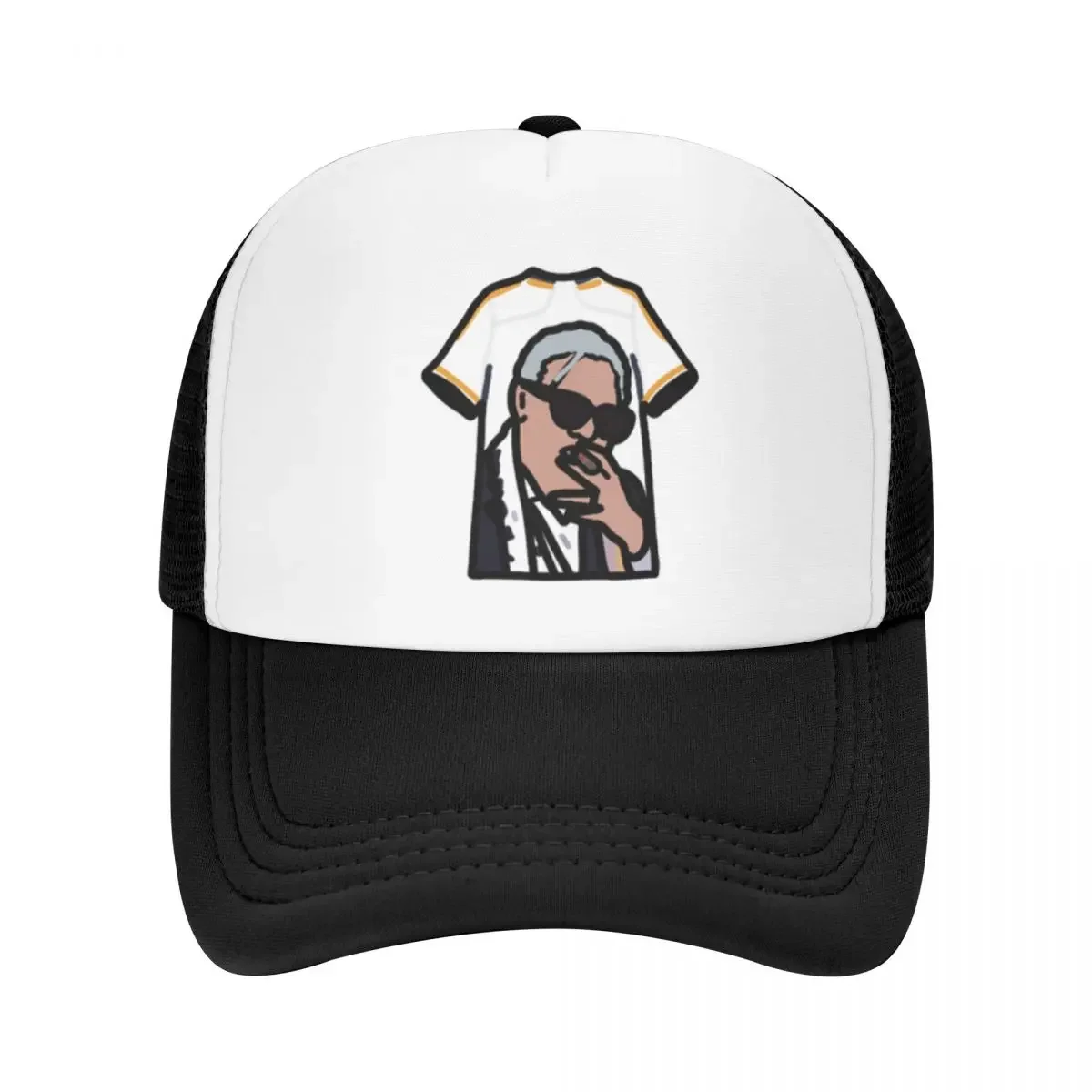 New Cool Carlo Ancelotti Smokes Cigar Shirt Deisgn Printing Mesh Baseball Cap For Men Grid Snapback Caps 2024 New Sun Hat
