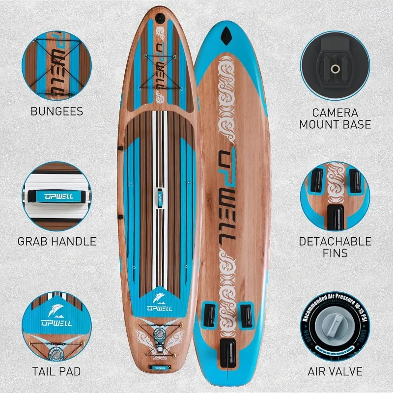 UPWELL 10'6"/11'/11'6" Inflatable Paddle Board, Stand Up Paddle Board for Youth & Adults, Stable Design, Premium SUP Accessories