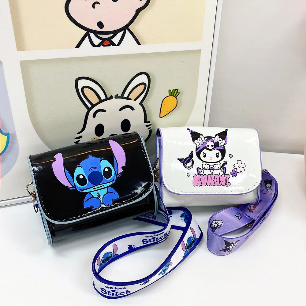 

MINISO аниме милые сумки через плечо Kuromi Stitch для девочек, роскошная брендовая сумка высокого качества, мини-дизайнерские сумки, подарки, аксессуары для одежды