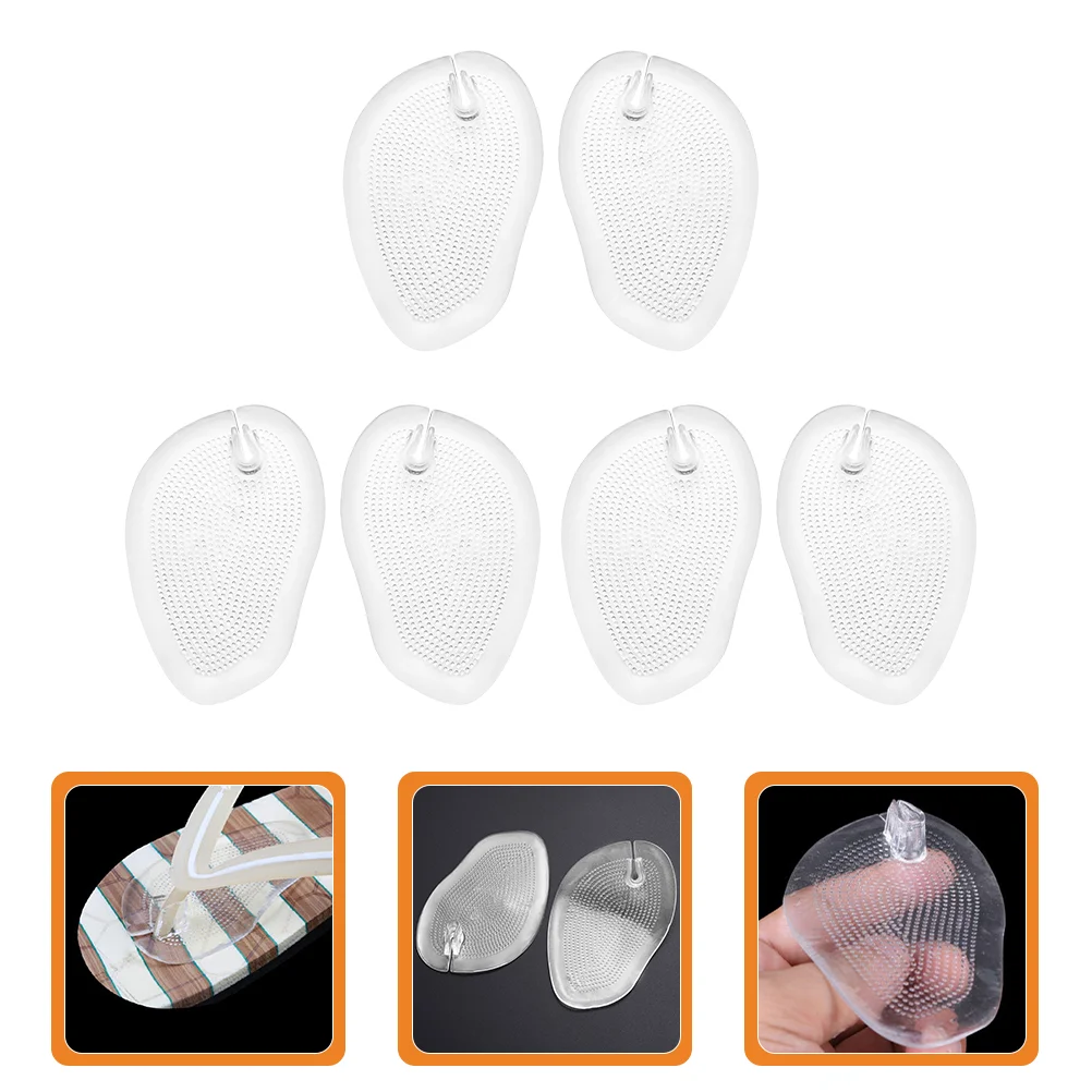 

3 Pairs Pad Sandal Cushions Heel Grip Inserts Slippers High Heels Gel Forefoot Flip-flops Pads Material Liner