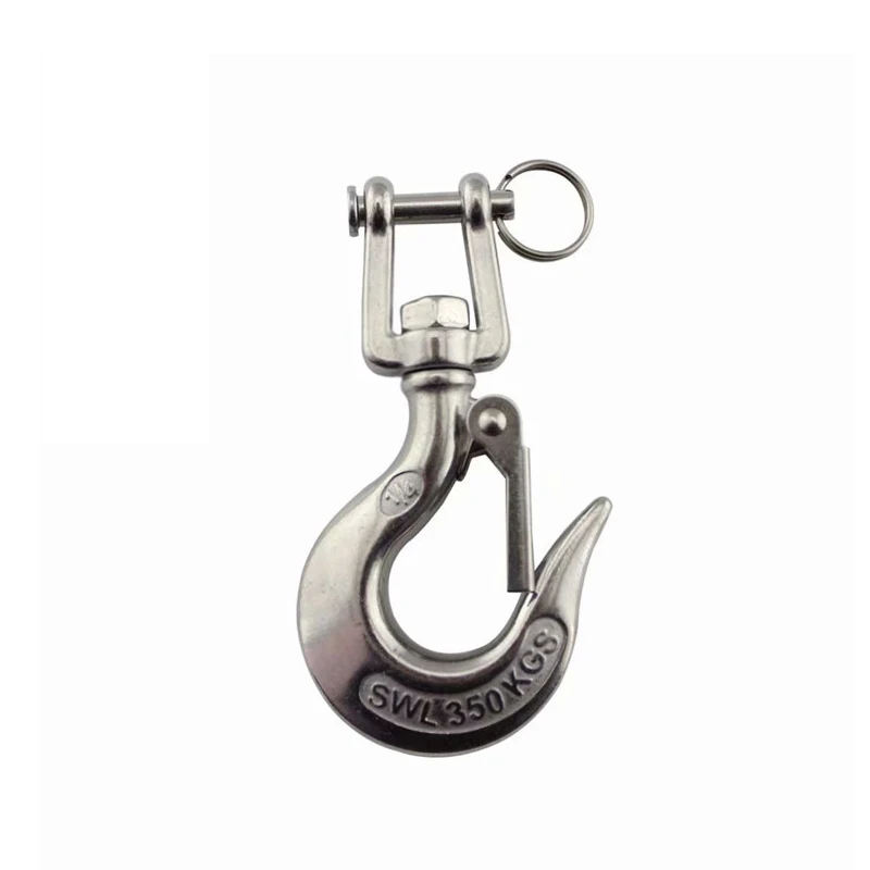 Opening Lifting Cargo Hook Thick Body Anti-off  360 Degree Rotation Load 150/350/650/1000/1500kg 304 Stainless Steel