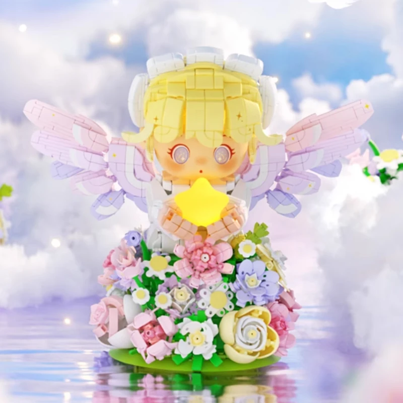 

Flowers for Angels Building Blocks Dream Stars Lights Small Particles Children Assembled Toy Model Components Ornaments and Gift