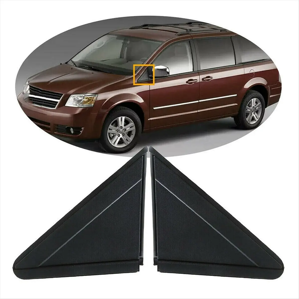 AMAW Car Side Mirror Corner Triangle Garnish Panel Window Triangle Plate 1AN69RXFAA 1AN68RXFAA for Chrysler Grand Voyager