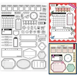 Schedule and Notes Clear Stamps for DIY Scrapbooking Decor Student Work Notes Transparent Silicone Stamps for Making Cards Photo