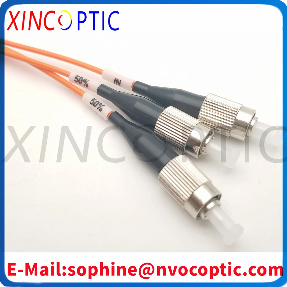 850nm 1x2 MM FBT Fiber Coupler,1X2 FBT-MM-850-50/125-50-50-20-10-FU Multimode Fibre Optic Splitter,FC/UPC,1M,2.0mm,100*80*10mm