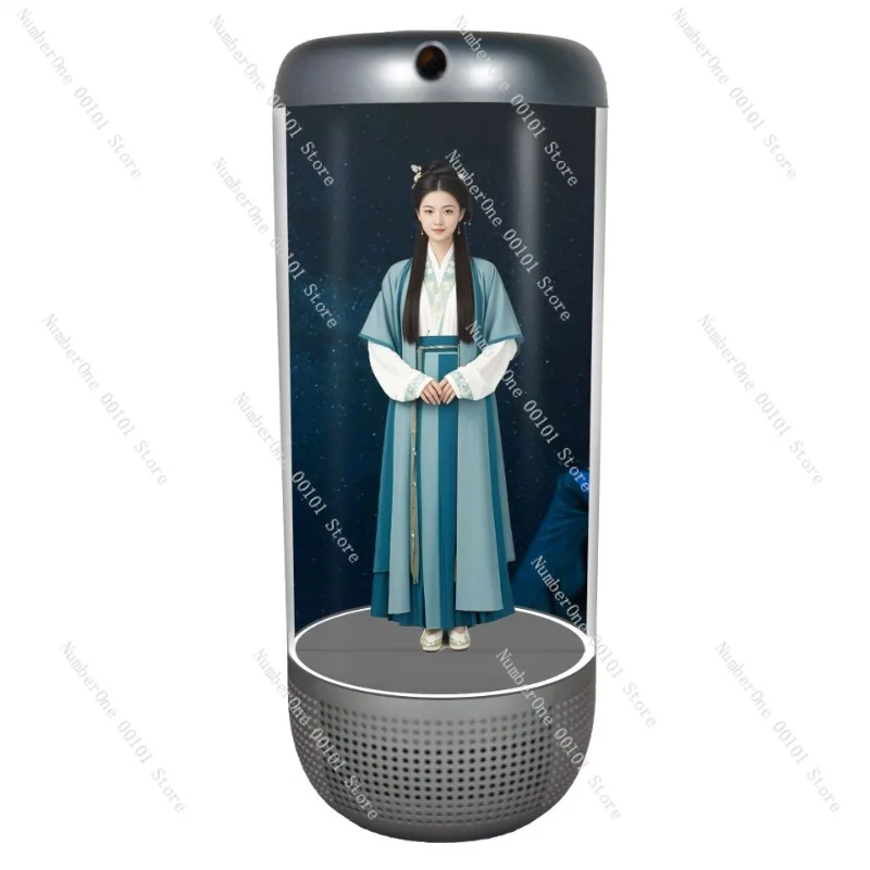 

3D Holographic AI Pod, Voice Interactive Transparent Cylinder, Desktop Digital Human for Buddhism Chanting & Smart Display