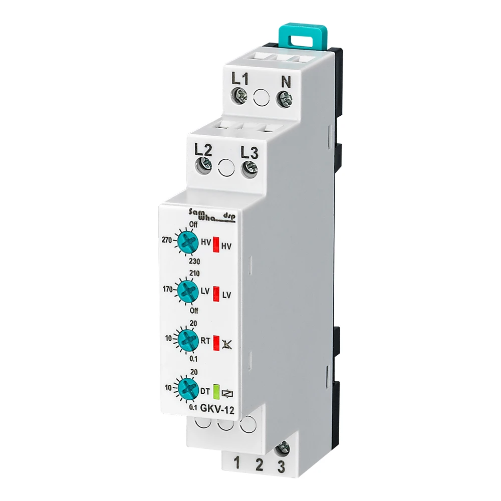 Samwha-Dsp GKV-12,GKV-12F 3*380VAC With-Neutual Three-Phase Under&Over Voltage Phase Sequence Relay