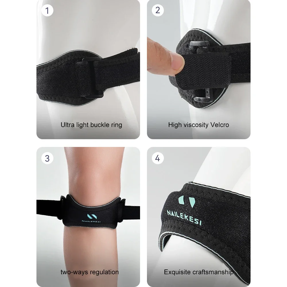1PCS Knee Braces Patella Knee Support Strap,Adjustable Patellar Tendon Stabilizer Band for Jumper Knee,Basketball,Running,Sport