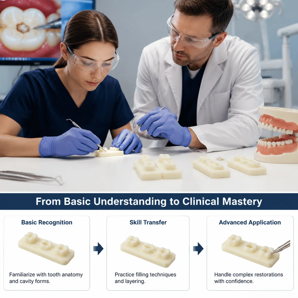 Dental Resin Filling Teaching Model, Dental Resin Filling Model, Dental Student Learning and Training Practice Model, 3 Styles Available