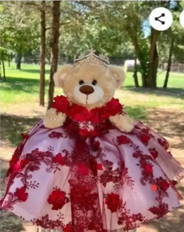 

special link for friend bear dress burgundy floral