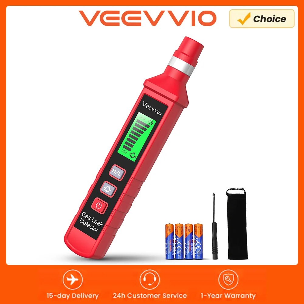 

Natural Gas Leak Detector, Portable Gas Sniffer Alarm to Locate Combustible Sources Like Propane, Methane for Home