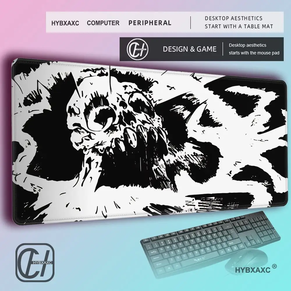 HYBXAXC Dark Demon Style Large Gaming Mouse Pad Non-slip Thick Desk Mat Locking Edge for PC Gaming & Office