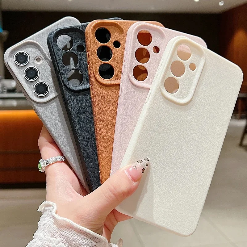 

Lichee Leather Texture Phone Case For Motorola MOTO 60 50 FUSION NEO Pro STYLUS G85 G84 G75 G54 G35 G34 G15 G05 Casing Soft TPU