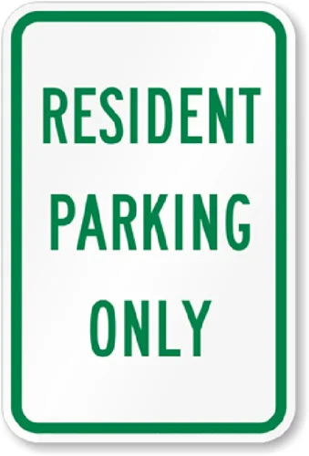 Resident Parking Only Sign Weatherproof Aluminum 8