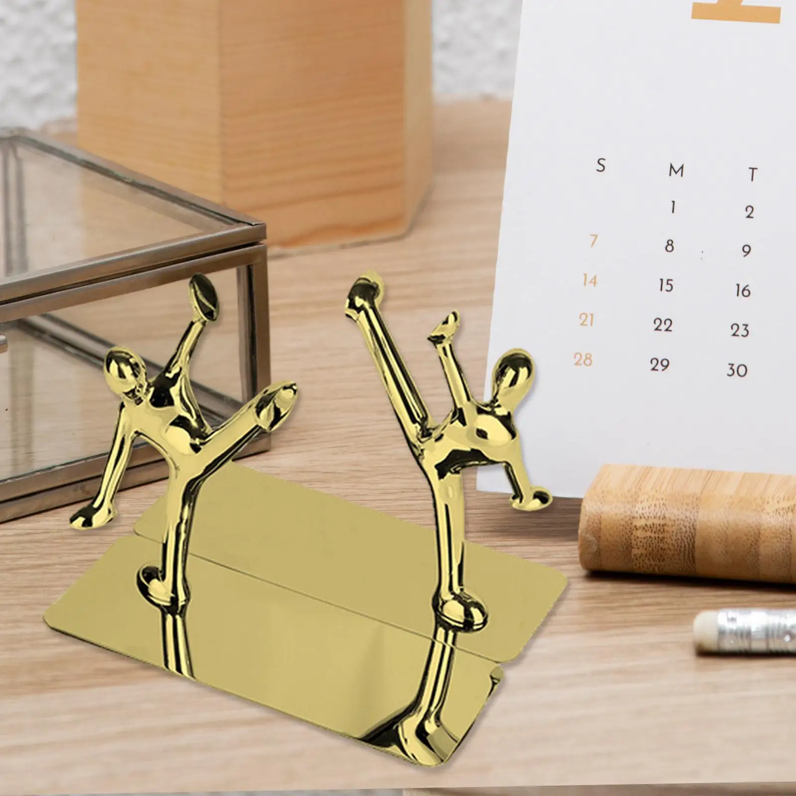 2pcs Decorative Figurine Bookend Book Stand for Holding Metal Books, Unique