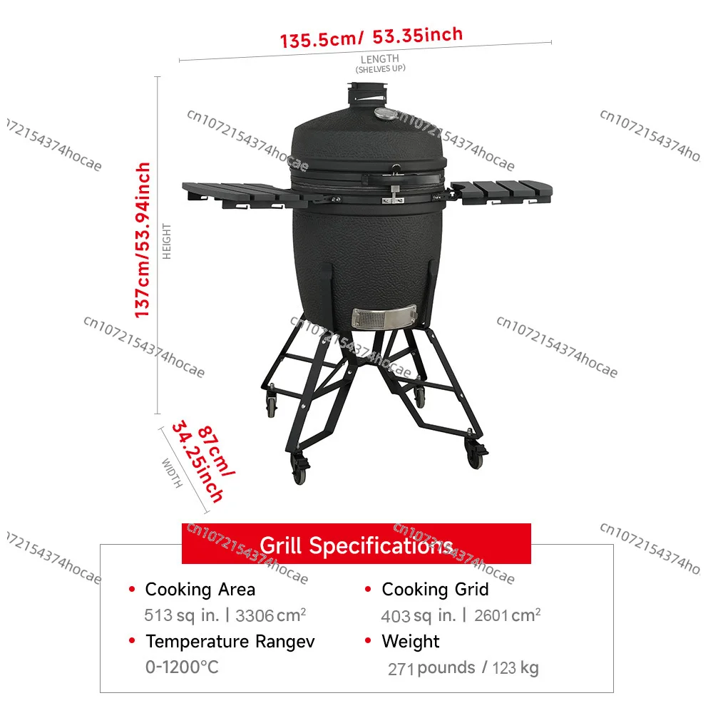 Manufacturer 22 inch Black Ceramic Grill Large Charcoal Grill