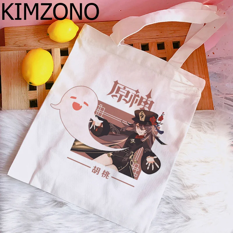 Genshin Impact Hu Tao Xiao shopping bag handbag shopping reusable bolsa grocery eco bag shoping tote sacolas