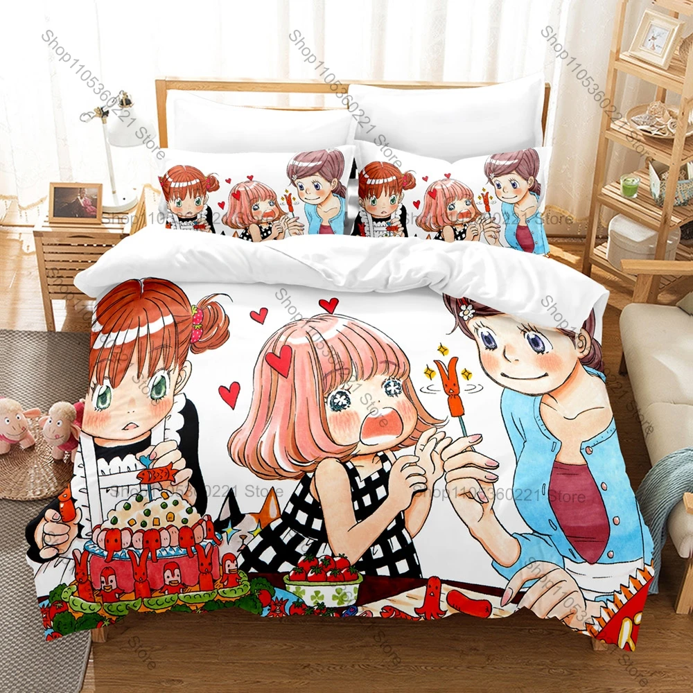 Funda de edredón con estampado de Anime Shogi Kawamoto Family, 2 fundas de almohada, decoración suave para dormitorio, diseño de March Comes In Like A Lion