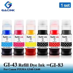 GACINK GI-43 GI43 GI 83 Refill Dye Ink For Canon PIXMA G540 G640 High Quality Compatible Water Based Refill Ink Bottle 6 Colors