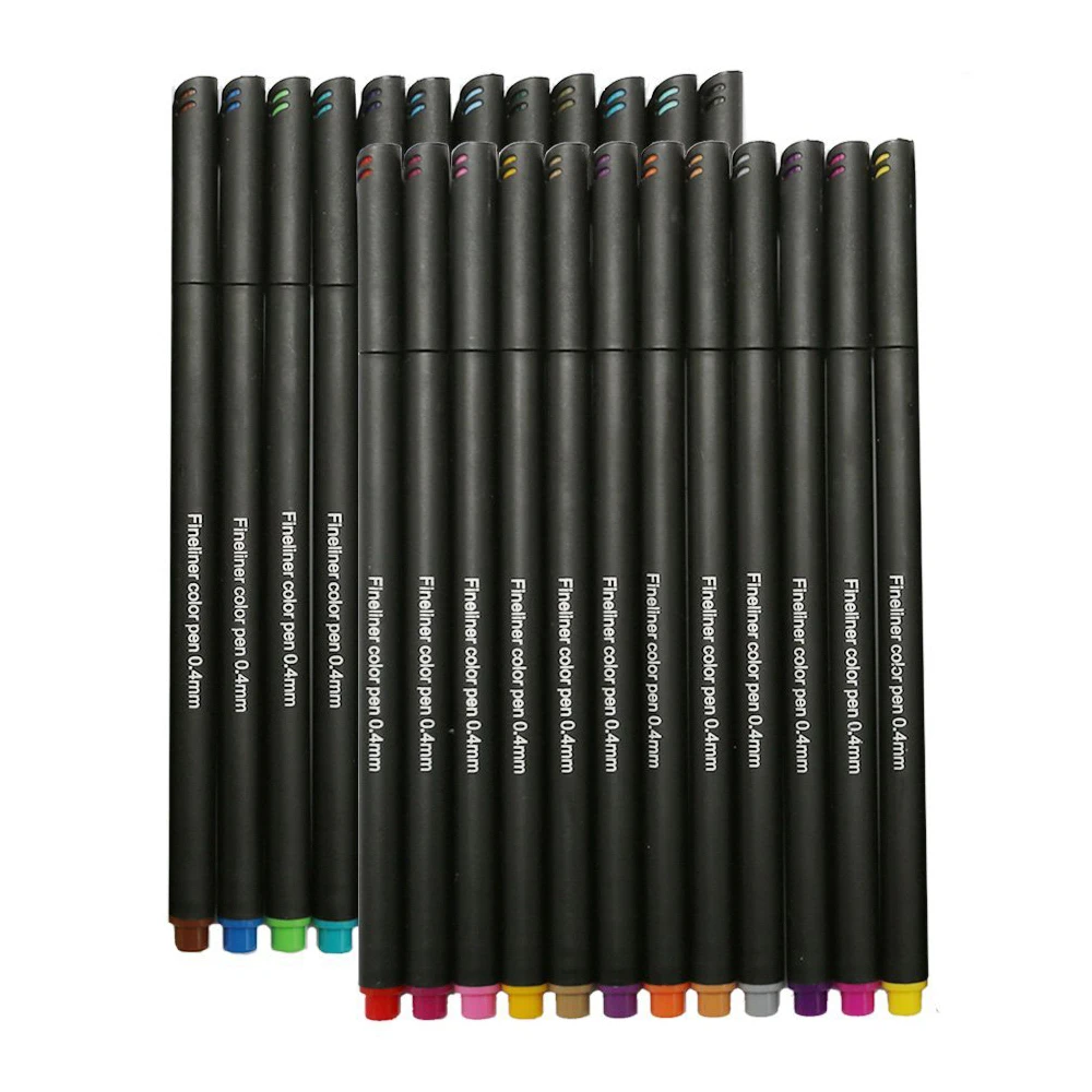 

24 Colors Journal Pens No Bleed Colour Sketch Marker 0.4mm Fine Point Drawing Pen Liner Art Markers Coloring Note Taking