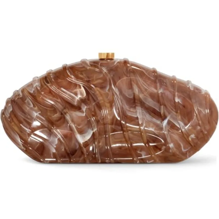 Acrylic Clutch Purse for Women Evening Bag Irregular Shell Acrylic Purse Box Clutch with Chain for Party Wedding Prom