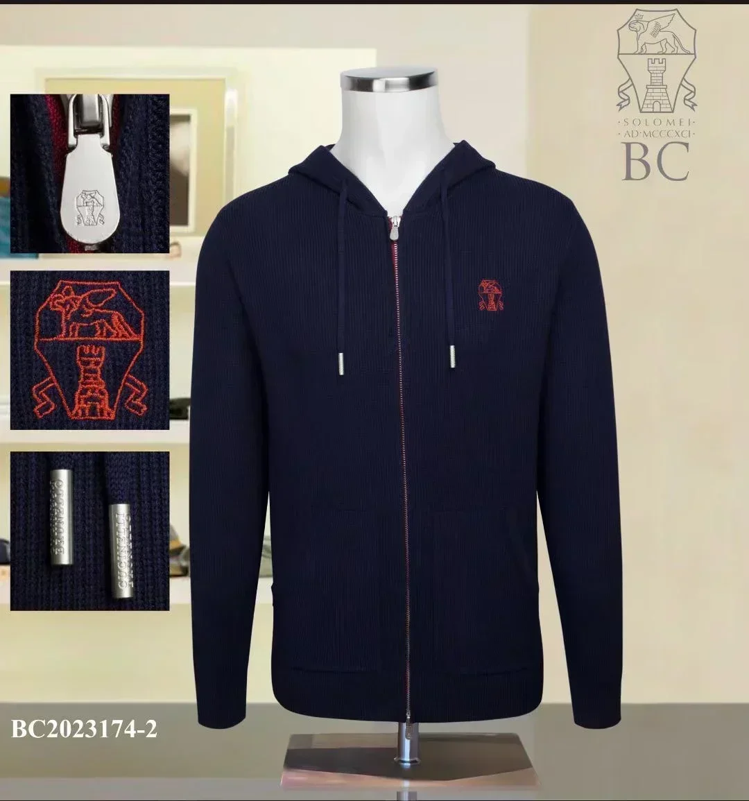 BILLIONAIRE BLKA CPTG Sweater Cashmer Cardigan Coat men\'s 2024 Autumn winter new Casual zipper quality embroidery big M-4XL