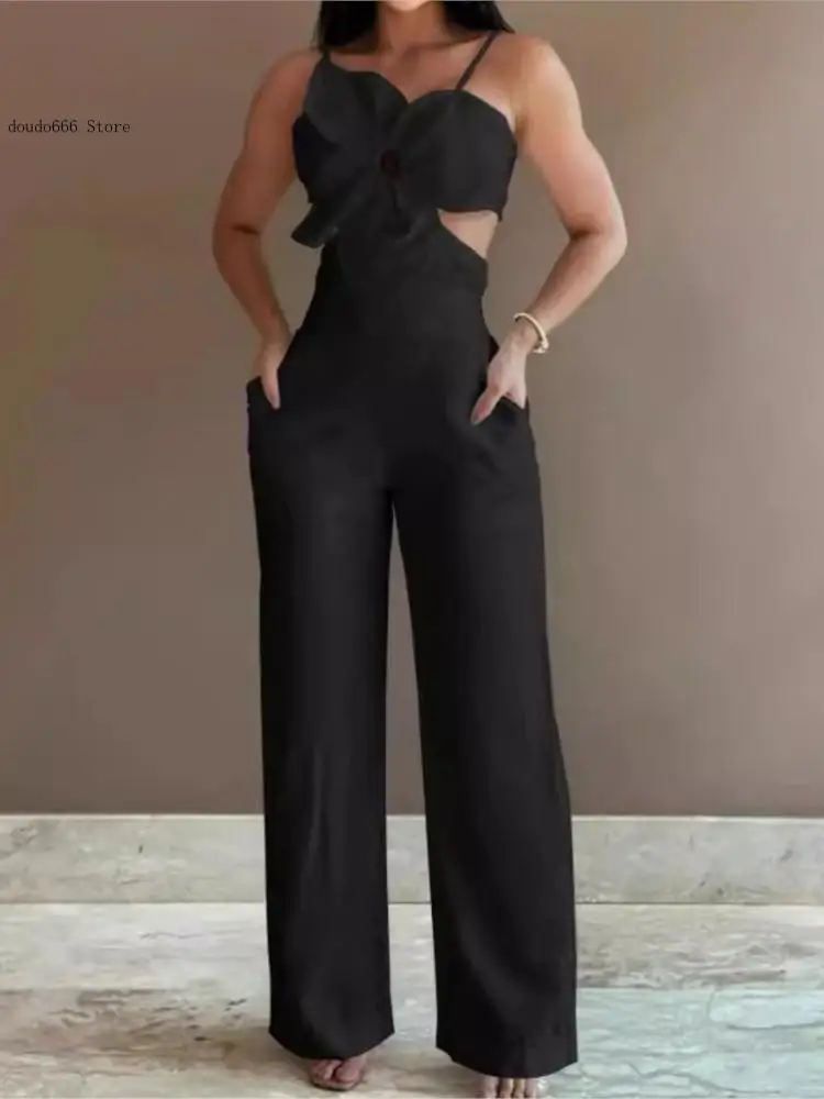 European and American Women's Summer Sexy Sleeveless Camisole Jumpsuit with Elegant Temperament Women's Jumpsuit Pants