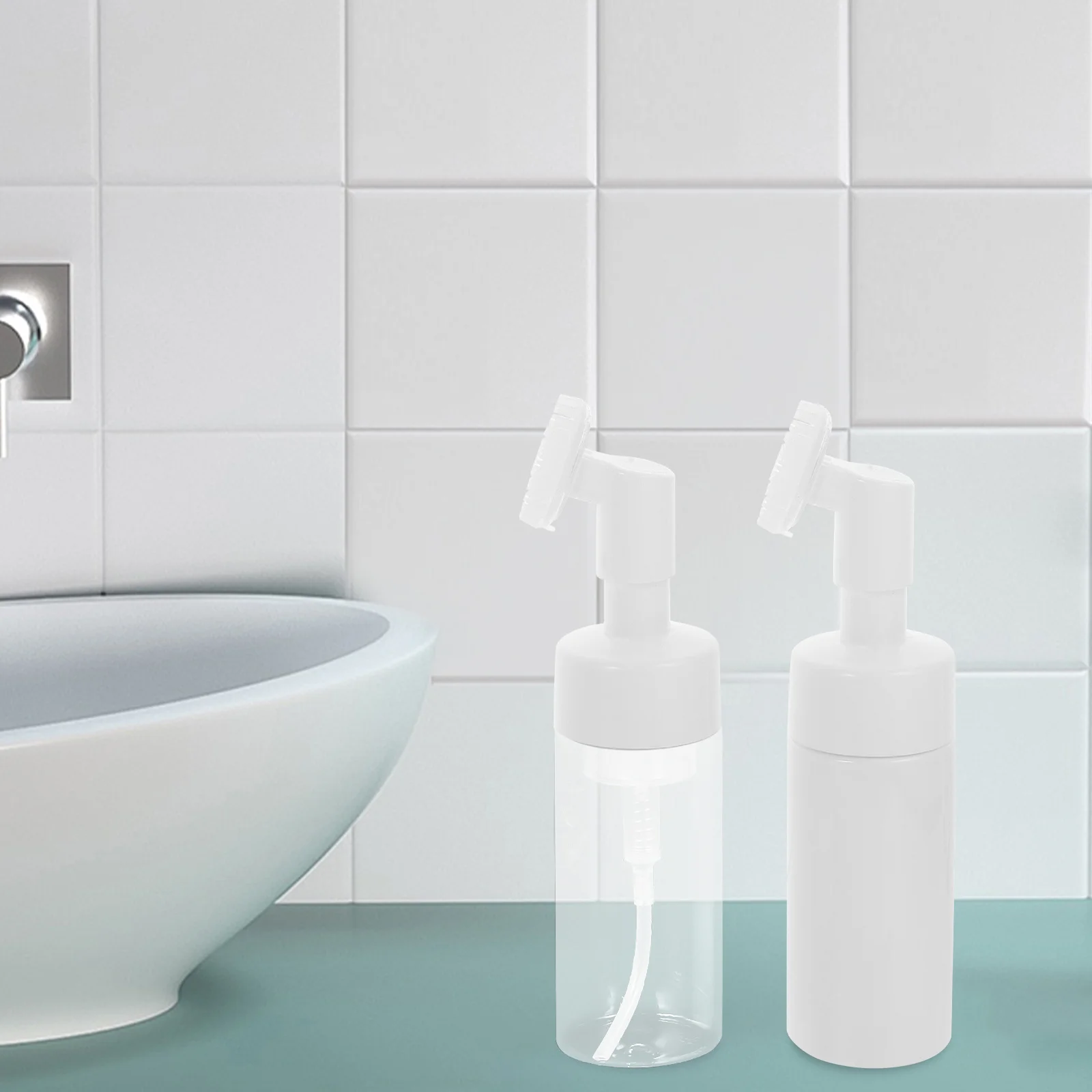 

4Pcs Facial Brush with Integrated Bottle for Face Cleansing and Massaging Removes Oil Makeup Residue Promotes Blood Circulation