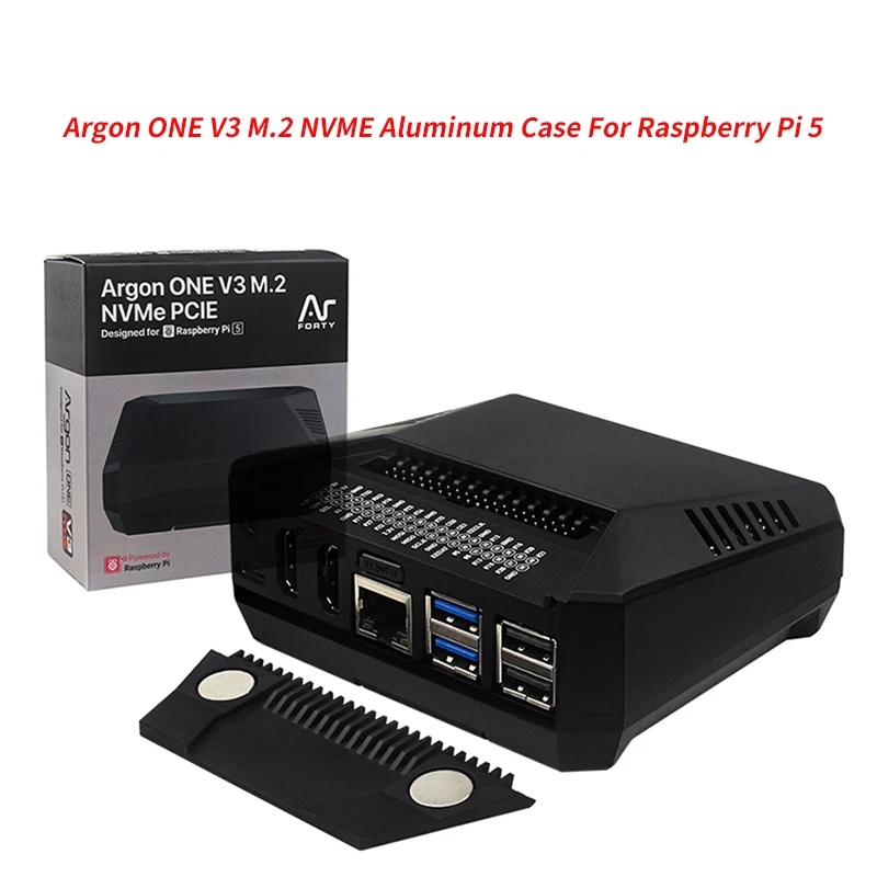 Argon ONE V3 M.2 NVME Case Aluminum Shell Bulit-in PWM Fan  Active Cooler  For Raspberry Pi 5