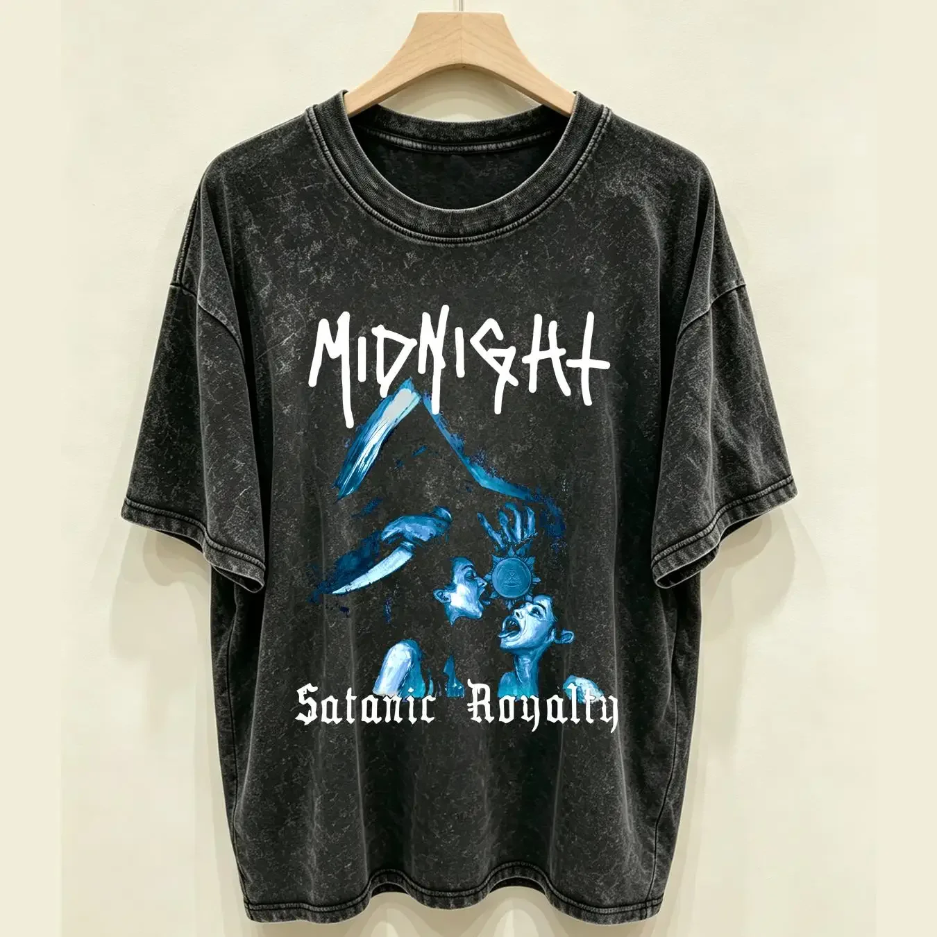 washed T Shirt Midnight Satanic Royalty Cotton Black Men S to 5XL BE1524 long or short sleeves vintage Washed Breathable Unisex