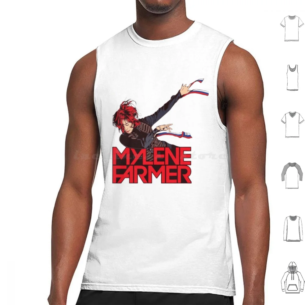Mylène Farmer The Influence (Jeanne Gautier) Camisetas sin mangas Estampado Algodón Mylène Farmer Mylene Farmer Hut Mylene Farmer