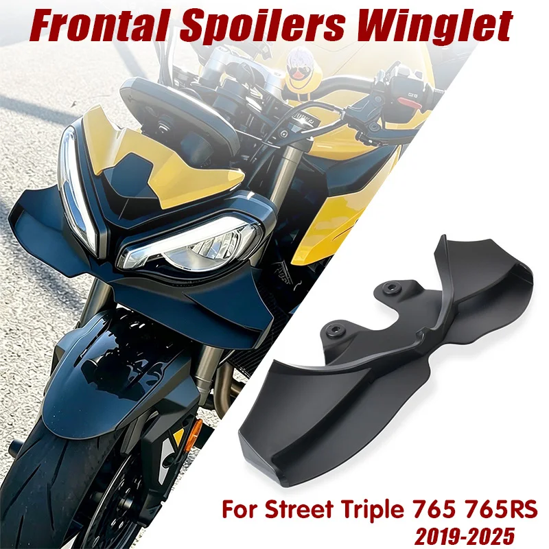 

For Street Triple 765 765RS 765R RS 2019-2025 Motorcycle Front Spoiler Lower Fixed Aerodynamic Wing Winglet Downforce Lower Lip