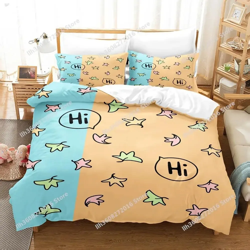 Cartoon Maple Bedding Set Single Twin Full Queen King Size Bed Set Adult Kid Bedroom Duvetcover Sets 3D Print Anime Maple Leaves