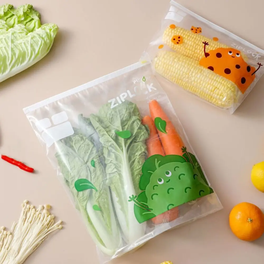 

15/20pcs Reusable Zipper Lock Bags Transparent Leakproof Food Storage Bag Markable Thickened Fresh-keeping Bag Refrigerator