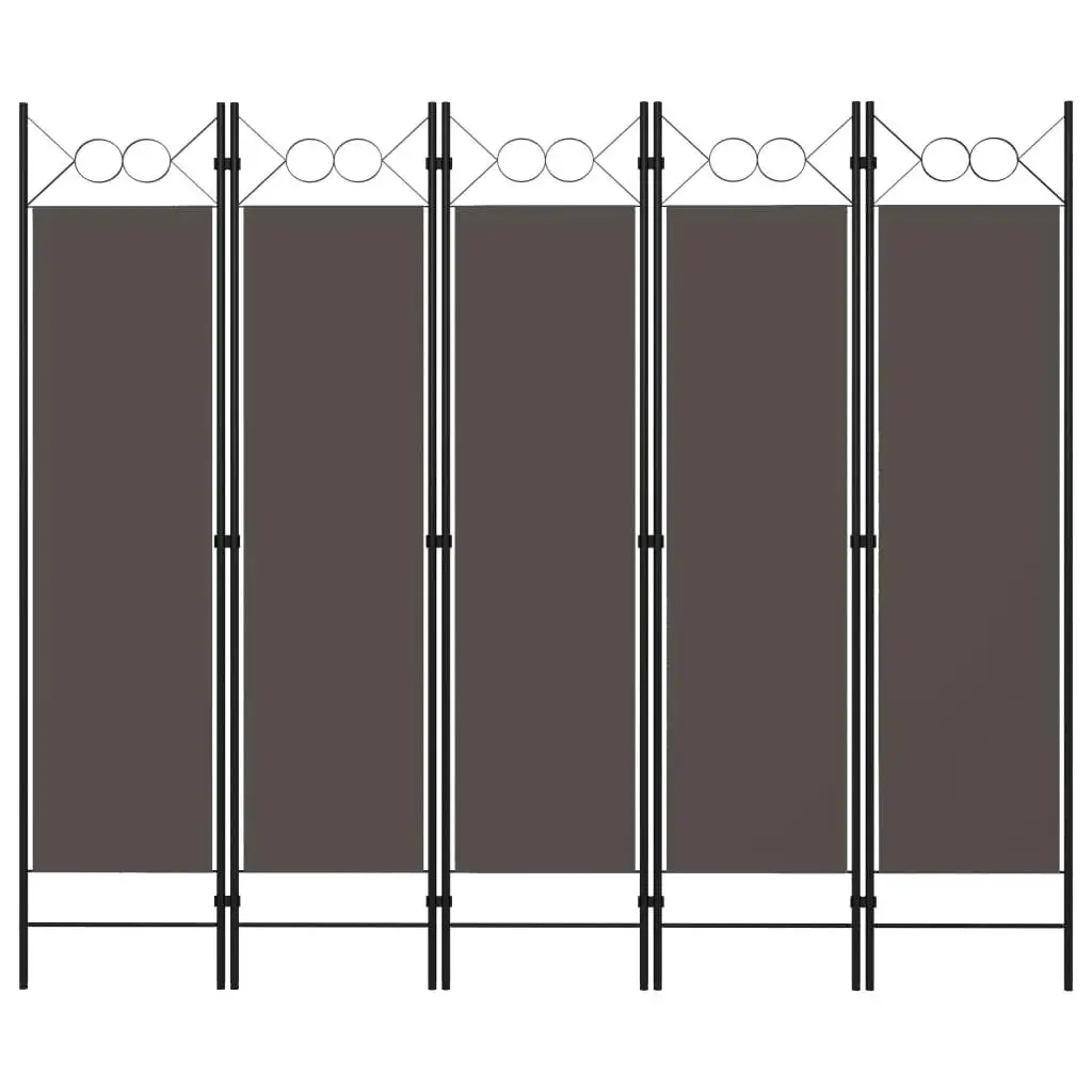 5-Piece Anthracite Room Divider 200 x 180 cm - Stylish Privacy Screen for Home Decoration