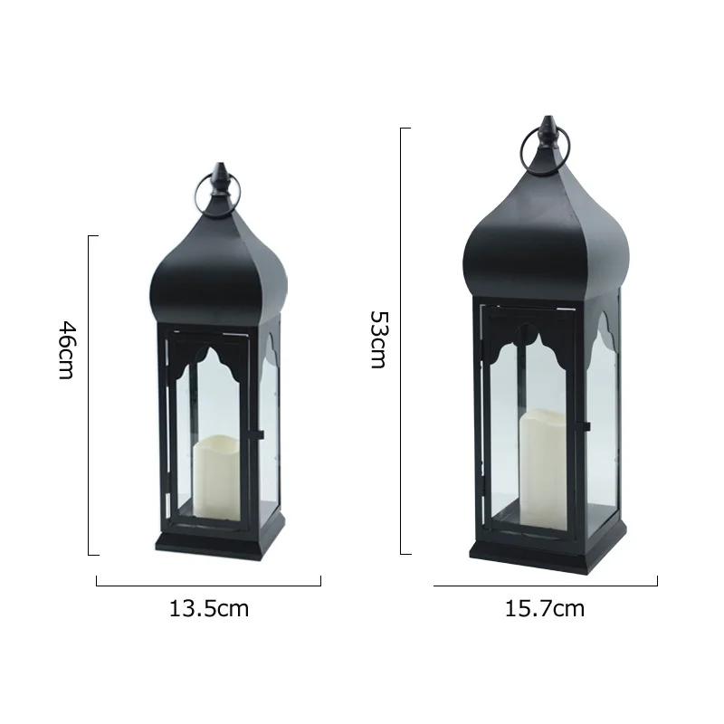 Factory direct sales Customized wholesale Middle East religious ornaments Morocco portable wind lamp metal candle holder craftsm