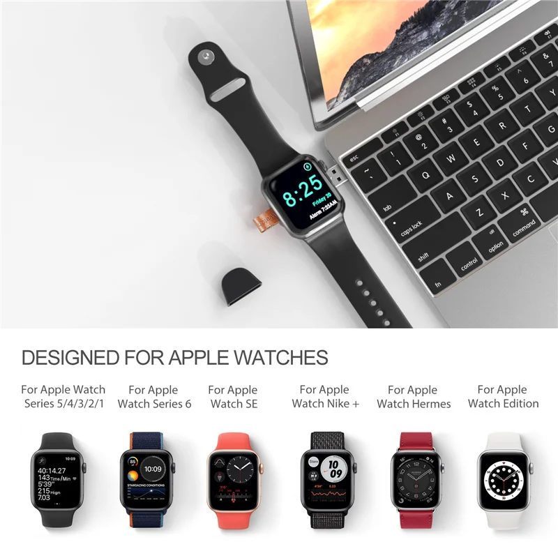 Magnetic Watch Wireless Charger Station Dock for Apple Watch Series IWatch S9 S8 Ultra 7 6 5 4 3 Portable USB Fast Charging Base