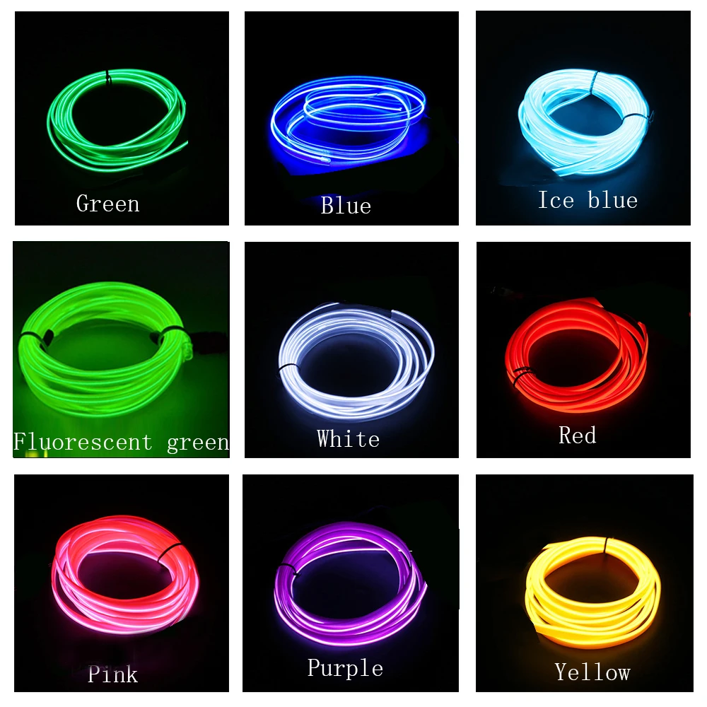 Auto Innen EL Licht Atmosphäre Umgebungs Licht Rohr LED Streifen Flexible Neon Lampe Glow String Licht Auto Dekoration Innen Teil