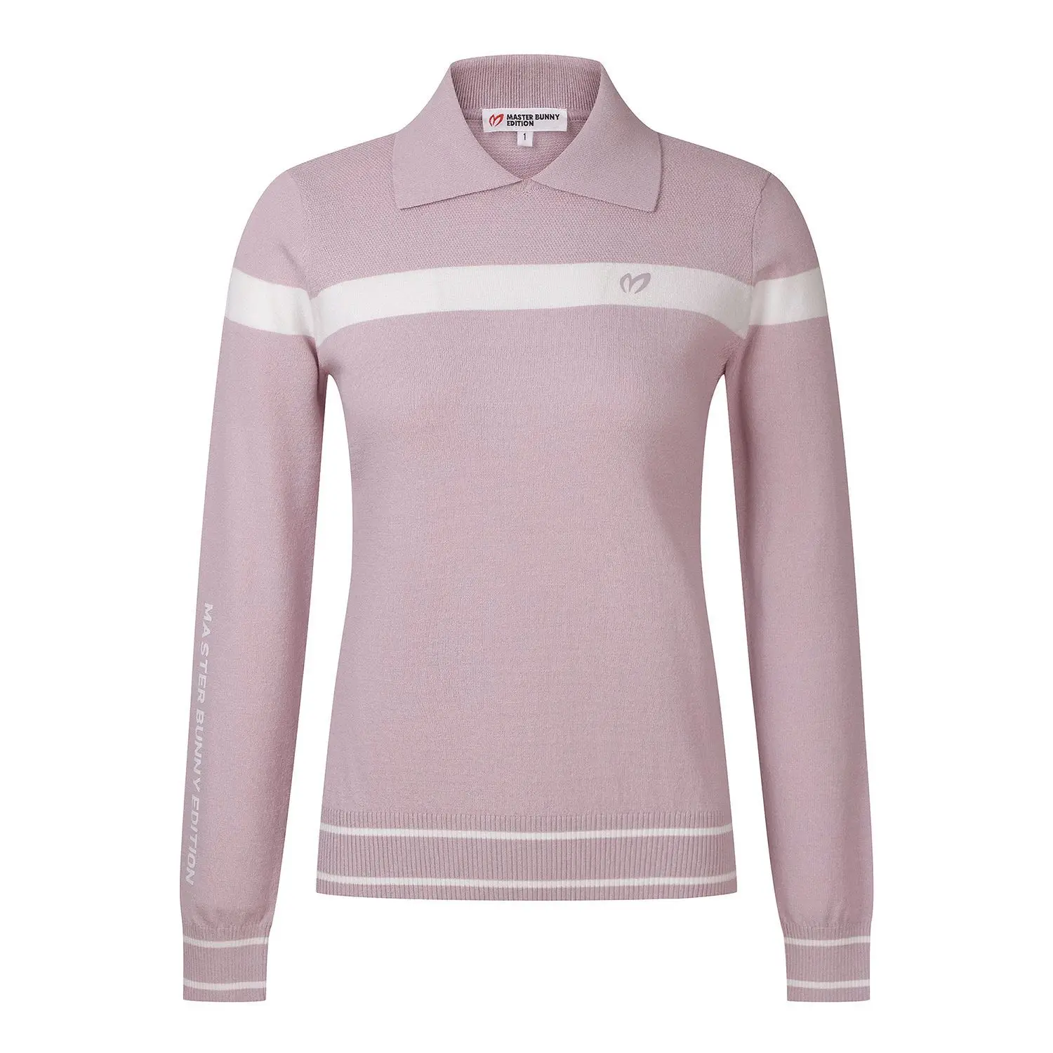 

Women's New Minimalist Golf Sweater with Collar and Long Sleeves - Versatile Knit Top