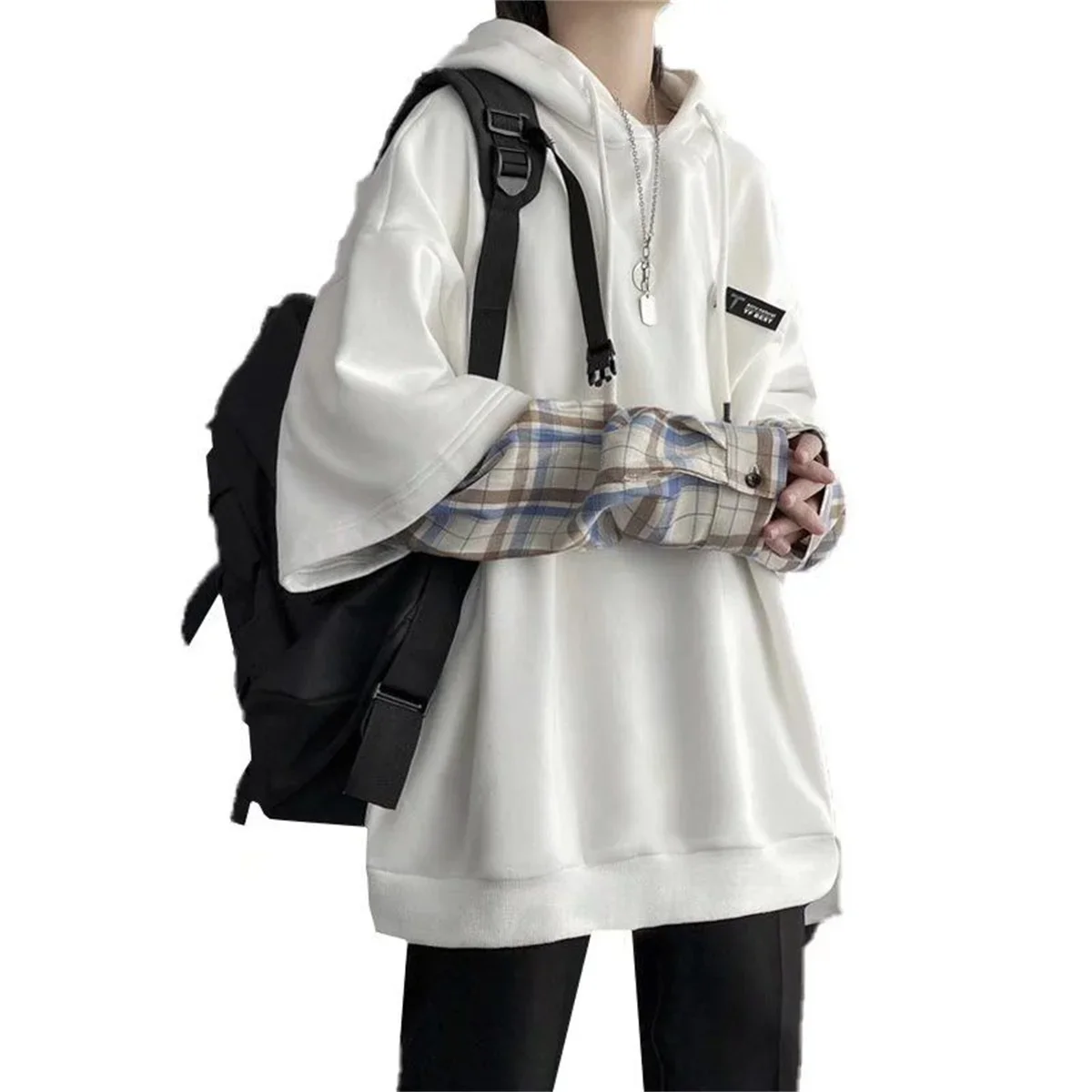 2025 جديد الربيع والخريف شعبية الذكور حيوية اتجاهات الموضة تنوعا بسيطة كسول الرياح وهمية اثنين هوديس وسترات #5