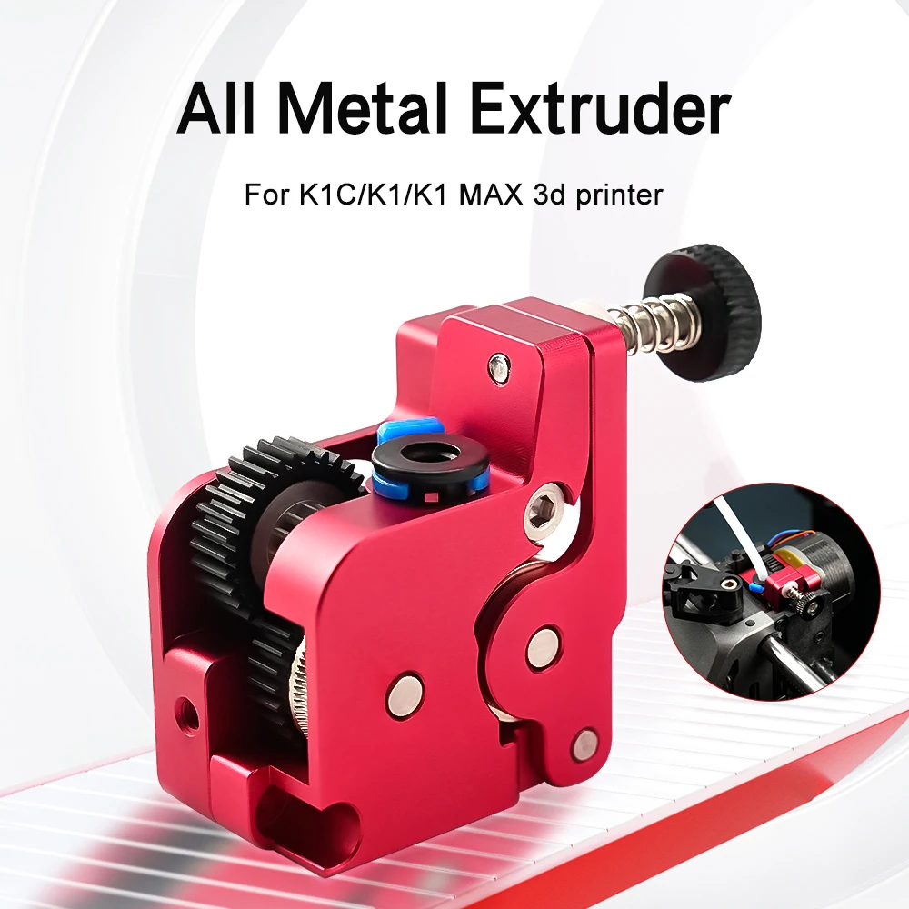 

K1C All Metal Extruder Dual Gear Drive Upgrade No Motor Big gears wear-resistant For K1/K1C/K1Max 3d printer PLA Filament