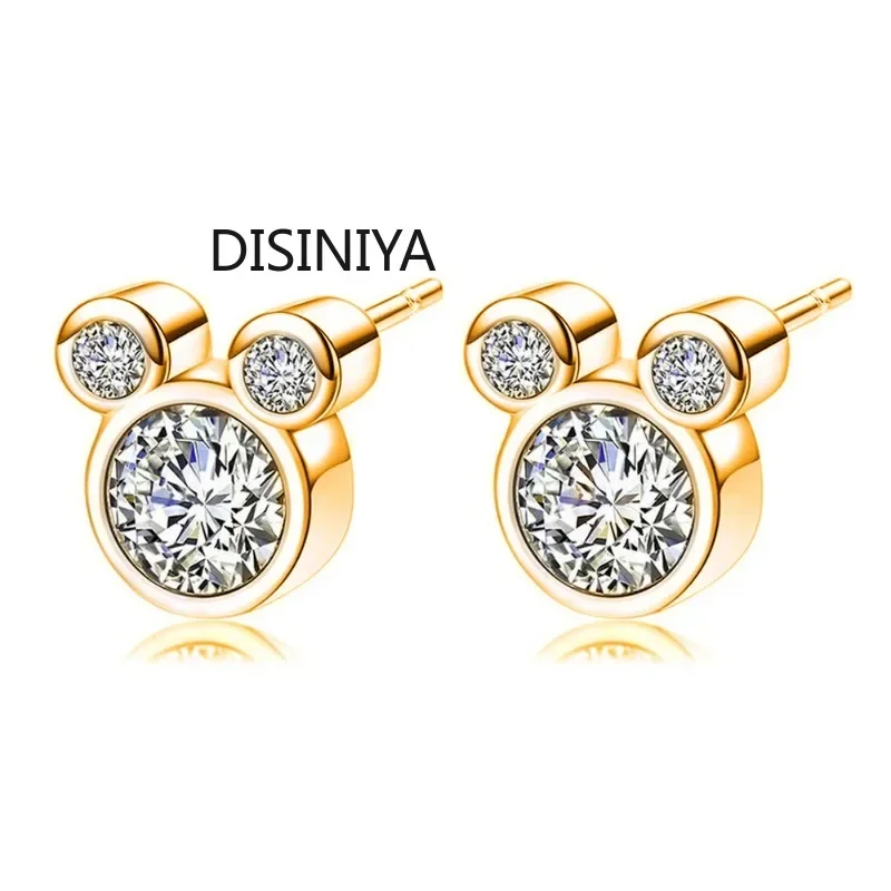 High quality 925 silver zircon earrings for girls, children, babies, cute ladies, crystal earrings, jewelry gifts, gold earrings