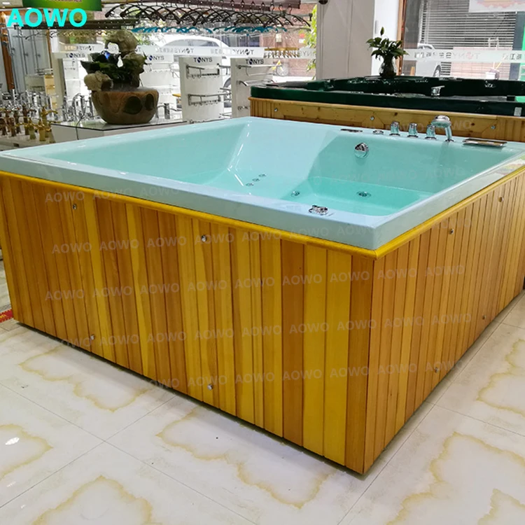 whirlpool Bathtub Outdoor Modern Hotel Garden Simple Design Freestanding Customized Solid Surface whirlpool Bathtub