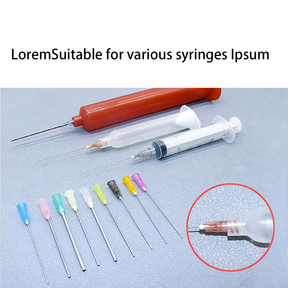 Seringa dispensador líquido com precisão pontas, tubo de aço inoxidável, cola dispensação, 100mm, 14g, 15g, 20g, 27g, 10 pcs/bag